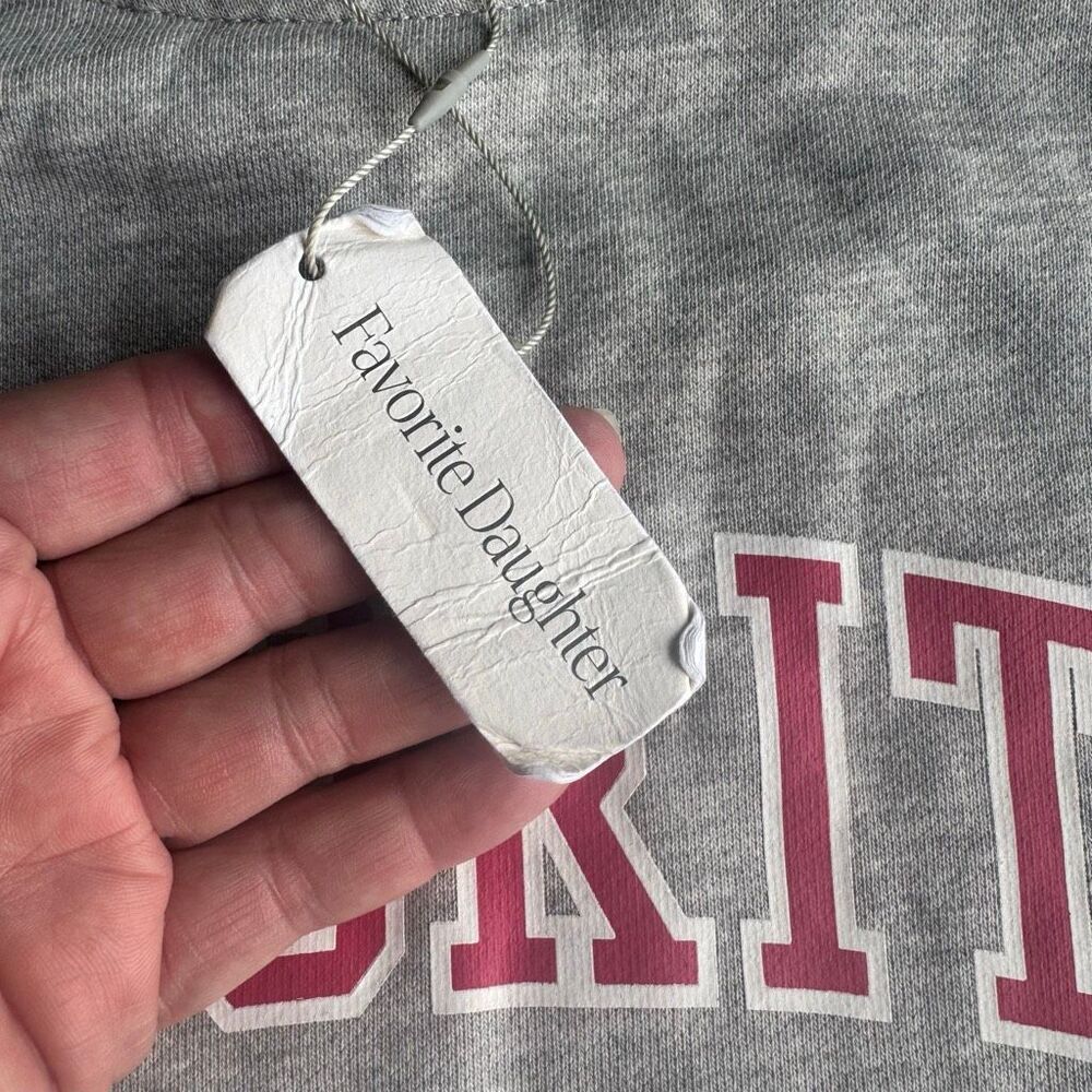 Favorite Daughter Collegiate Cotton Graphic Sweatshirt Size M Gray - Picture 7 of 8